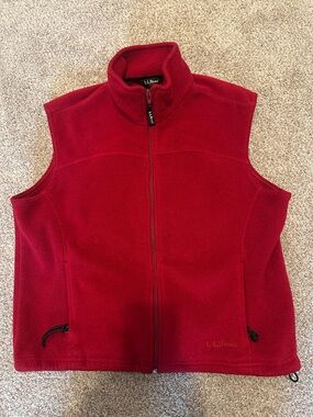 L.L.Bean Bright Red Fleece Outdoor Vest
